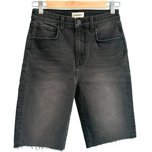 New L'Agence Denim Bermuda shorts women’s size 25, High Rise, Raw Hem, Black